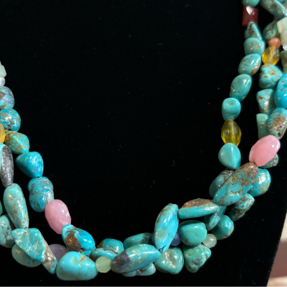 Turquoise and Multicolor Beaded Necklace